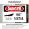 Signmission Hot Surface Sign, 3.5 in H x 5 in W, Vinyl Decal, Hot Metal OS-2PACK-DS-D-35-L-1361 - alternate 4